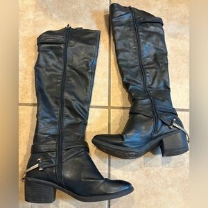 Black Knee High Riding Boots. Size: 7.5